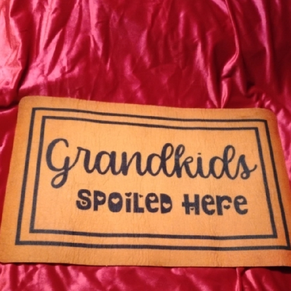 "Grandkids Spoiled Here" Door Mat- New